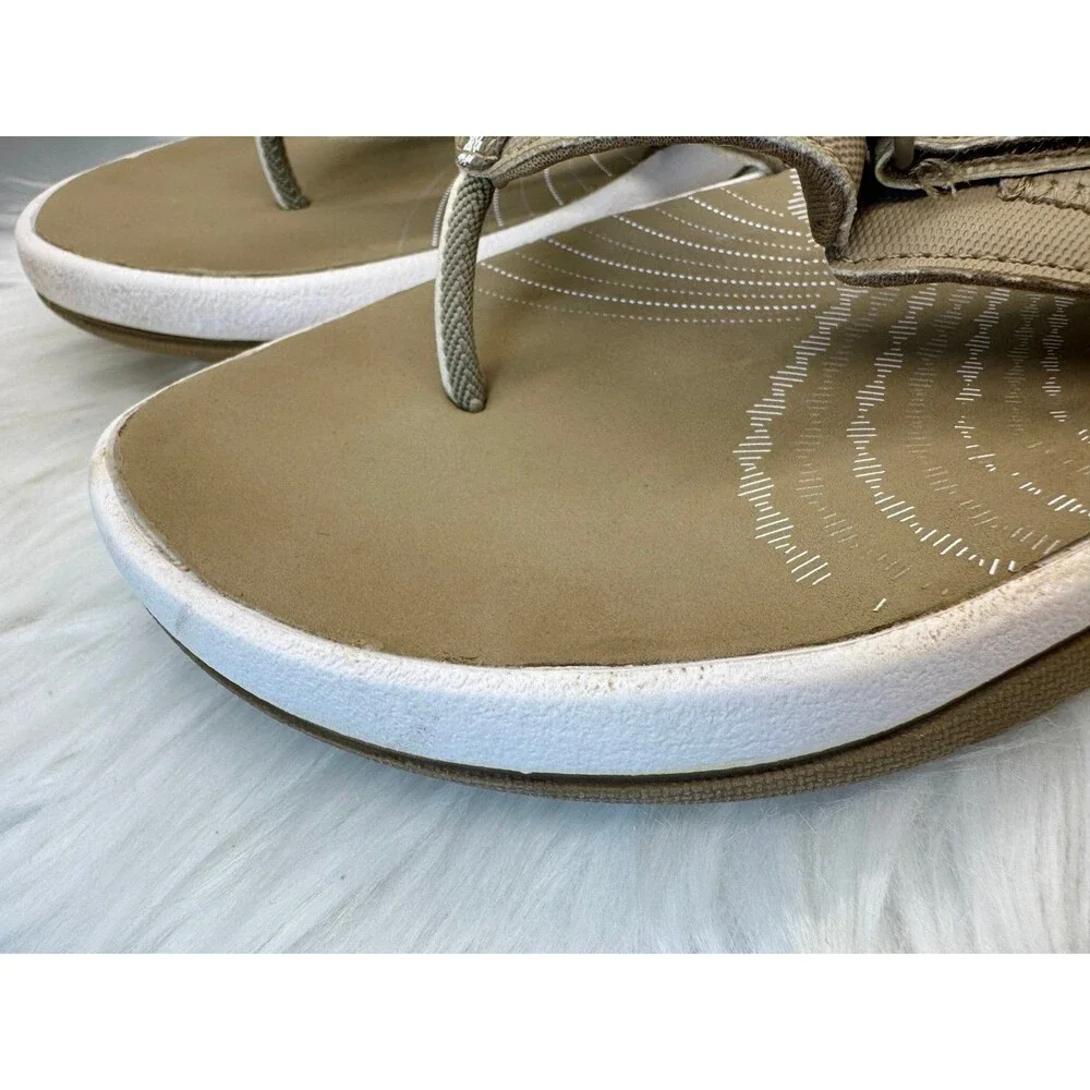 Clarks Breeze Sea Sandals Women’s 11 Taupe Cloudsteppers Comfort Adjustable vcay